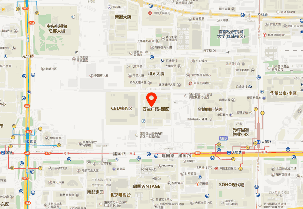 北京CBD万达广场位置地图